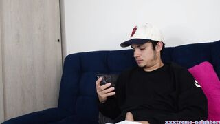 He finds me masturbating and ends up swallowing it all