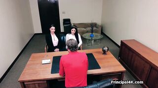 Big Latina boobies and pussies for the principals hard dick