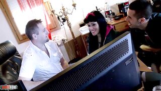 Wild threesome with Samantha Pink a spectacular latina with huge boobs