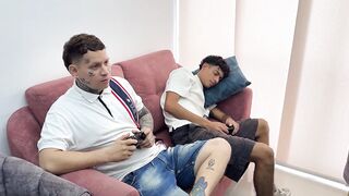 Desi aunty seduces her husband's best friend and gets nailed hard while he plays with his friend