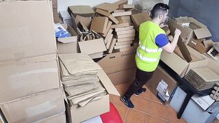 Latina boss Miss Squirting catches employee on the phone and licks him until he's begging for more