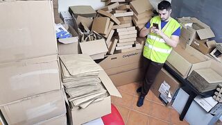 Latina boss Miss Squirting catches employee on the phone and licks him until he's begging for more