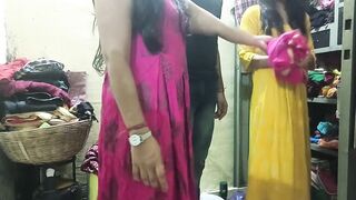 Watch these two Indian girls getting naughty in a steamy threesome