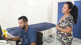 Latina patient gets intense pussy licking and cunnilingus during doctor's visit