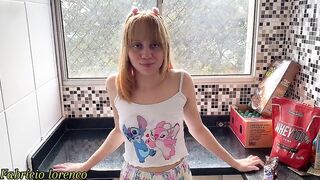 I devoured the tight Indian teen's tight booty while she was getting breakfast in the morning