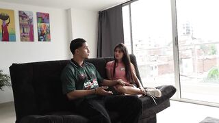 Hot 18-Year-Old Latina seduces stranger to go to her house for some wild sex with cowgirl riding and natural tits