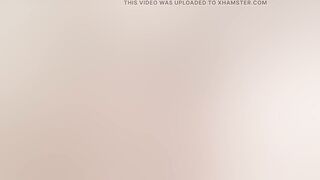 Stepdaughter gets caught in the act and eats her own cum in the kitchen