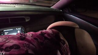 Watch Latina get her mouth and throat filled with hot jizz in quick car ride