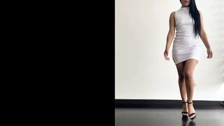 Watch this sexy Latina dance her juicy ass and get pounded hard