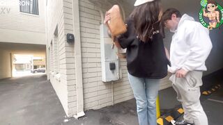 Petite Latina Aubry Babcock experiences ultimate Girlfriend Experience with a big cock in doggystyle & cum eating