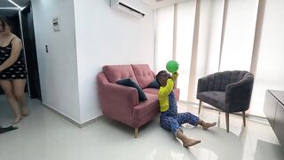 Stepbrother tricks me into cleaning while he fucks me hard with his deceptionful big penis