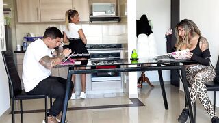 Step-sister-in-law gets pounded hard while wife watches in 4K