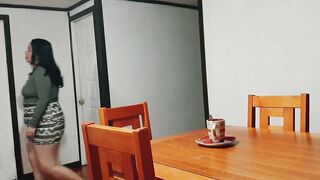 Stepmom caught fucking & moaning loudly while I clear the table