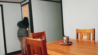 Stepmom caught fucking & moaning loudly while I clear the table
