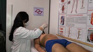 Brazilian nurse gets turned on when patient's huge cock flashes in her view - 1 image