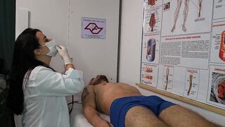 Brazilian nurse gets turned on when patient's huge cock flashes in her view - 2 image