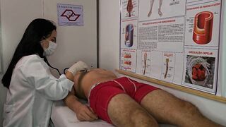 Hot nurse gets excited by patient's erection in Portuguese hospital