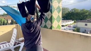 Hot Milf gets a cumshot in her mouth after a wild night out in the lavery room