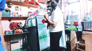 Desi Priya Singh gets a hot fuck while cleaning the freezer