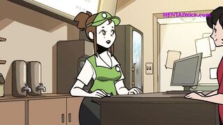 Hot MILF with Giant Lactating Boobs in 3D Animation - A cartoon parody of her hot barista job!