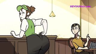 Hot MILF with Giant Lactating Boobs in 3D Animation - A cartoon parody of her hot barista job!