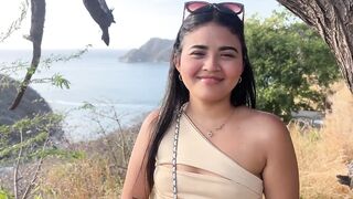 Hot tourist cheats on her hubby for cash, taking stranger's hard cock in her mouth and pussy