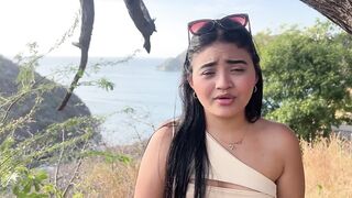 Hot tourist cheats on her hubby for cash, taking stranger's hard cock in her mouth and pussy