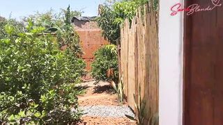 Sara Blonde seduces the Waiter for a steamy fuck on vacation - Big tits and wet pussy!