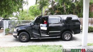 Petite Latina teen gets a hot cumshot in public after hardcore sex in the tattooed ink