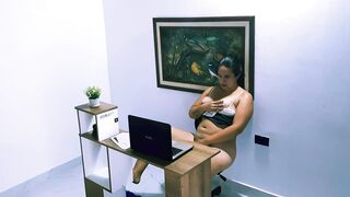 Curvy Latina Victor Palmas gives a steamy blowjob in hot roleplay action