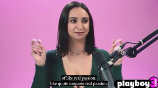 Watch Hailey Rose's first orgasmic pleasure as she pleasures herself with her massive tits