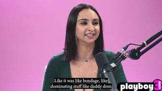 Watch Hailey Rose's first orgasmic pleasure as she pleasures herself with her massive tits