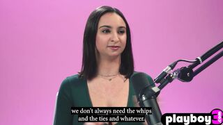 Watch Hailey Rose's first orgasmic pleasure as she pleasures herself with her massive tits