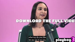 Watch Hailey Rose's first orgasmic pleasure as she pleasures herself with her massive tits