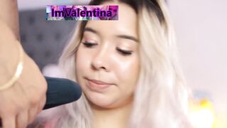 Watch Valentina, the blonde Latina submissive, take it all: Pussy, mouth, and more!