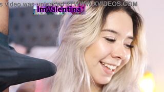 Watch Valentina, the blonde Latina submissive, take it all: Pussy, mouth, and more!