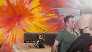 Watch this hot Latina get her perfect body pounded by a white pizza delivery guy