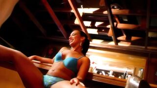 Latina with big tits takes on a big black cock for the first time and loves it