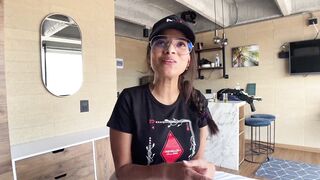 Petite Latina MILF with big butt gets first amateur casting with deep throat, ass licking, cowgirl riding and deep throat deep throat cowgirl