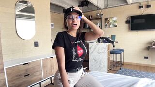 Petite Latina MILF with big butt gets first amateur casting with deep throat, ass licking, cowgirl riding and deep throat deep throat cowgirl