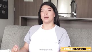 Big titted Latina slut gets her natural tits face fucked and fucked hard by BBC producer