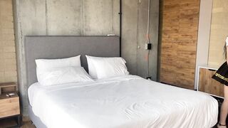 Petite Latina Teen in Cosplay Uniform gets her big tits and ass pounded doggystyle backstage